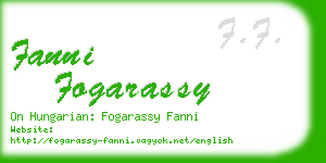 fanni fogarassy business card